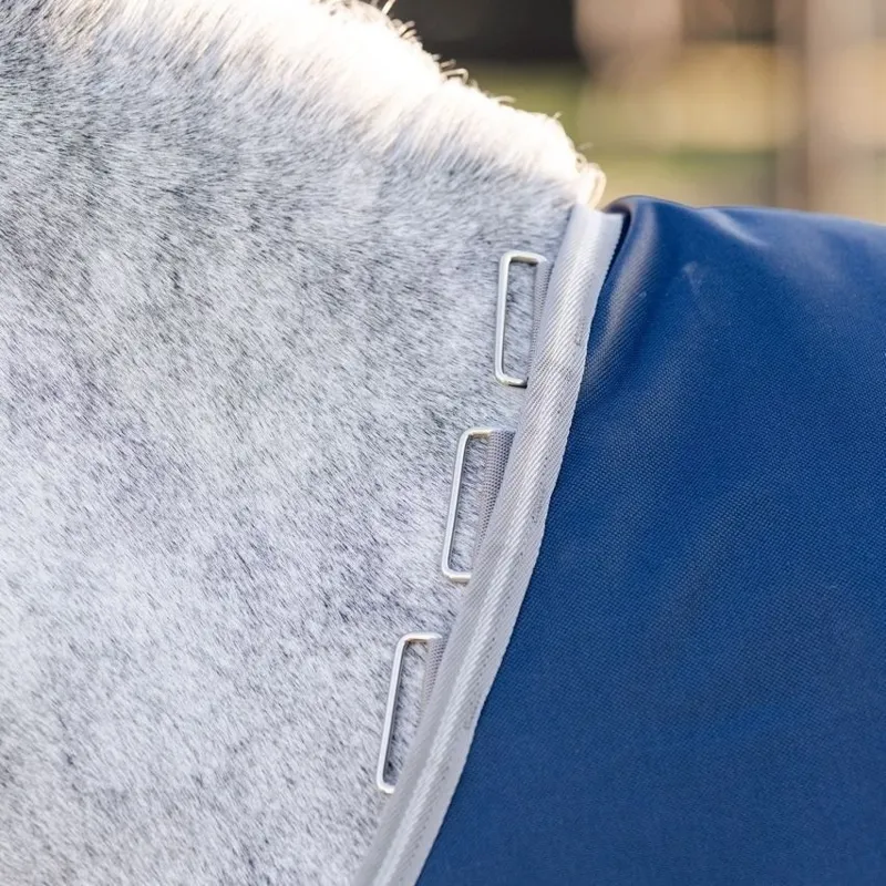Amigo Bravo 1200D Plus 250g V-Front Pony Turnout Rug -  Navy/Titanium Grey/Silver-3