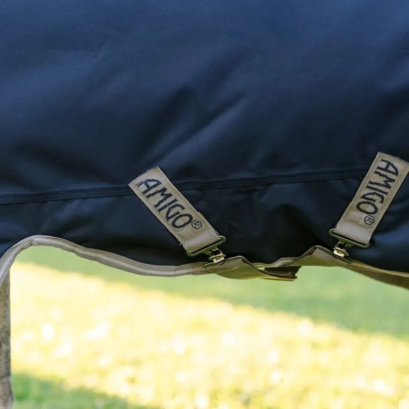 Amigo Bravo 1200D Plus 250g V-Front Pony Turnout Rug -  Navy/Titanium Grey/Silver-8