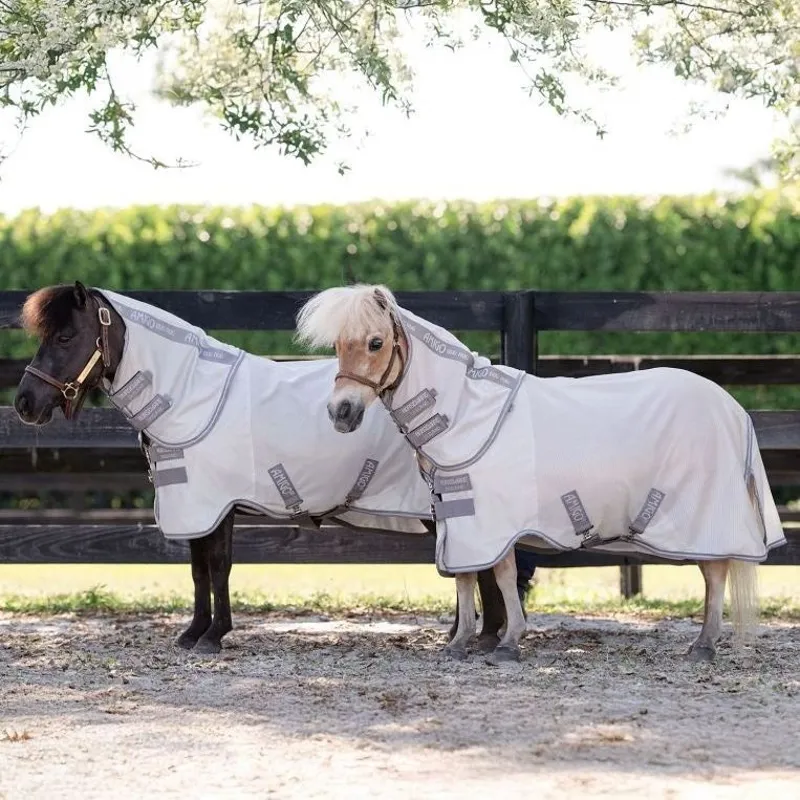 Amigo Petite Bug Rug Plus Detach-A-Neck Fly Rug - Silver/Titanium Grey/Silver-4