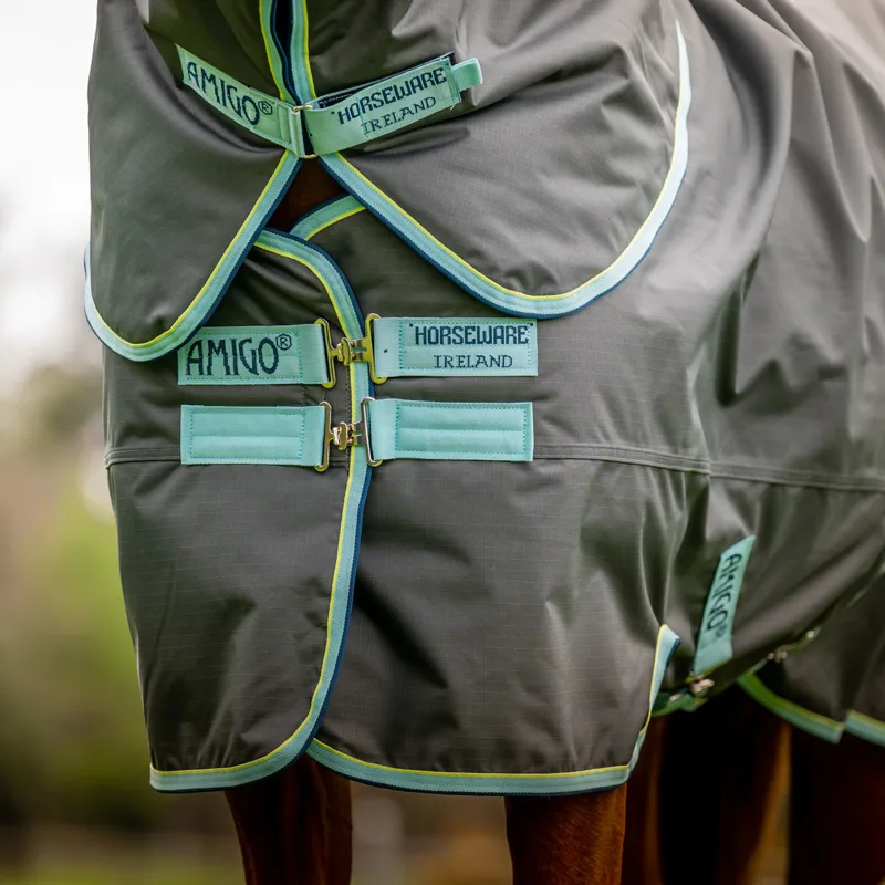 Amigo Hero 600D with Ripstop Plus 200g Turnout Rug - Shadow/Blue Haze-1