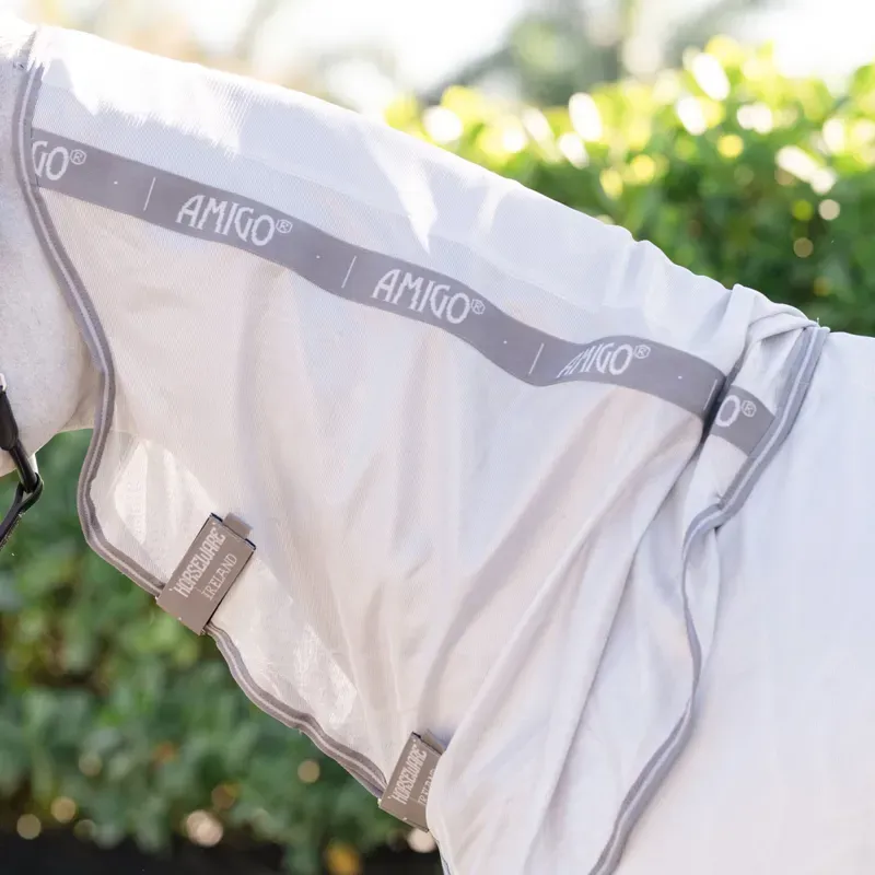 Amigo Integrated Combo Neck Fly Rug - Silver/Titanium/Grey-3