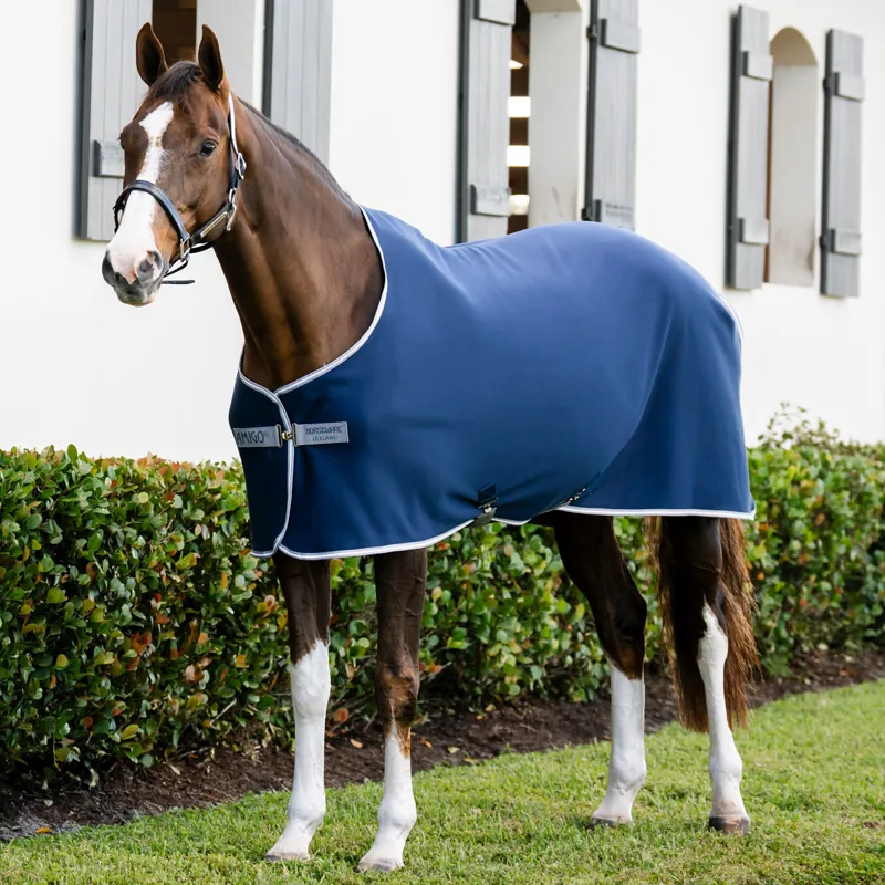 Amigo Pony Jersey Cooler Rug - Navy/Titanium Grey/Silver