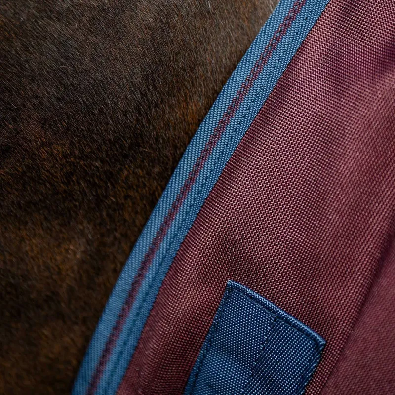 Amigo Bravo 1200D Plus 250g V-Front Turnout Rug - Burgundy/Navy/Titanium Grey-6