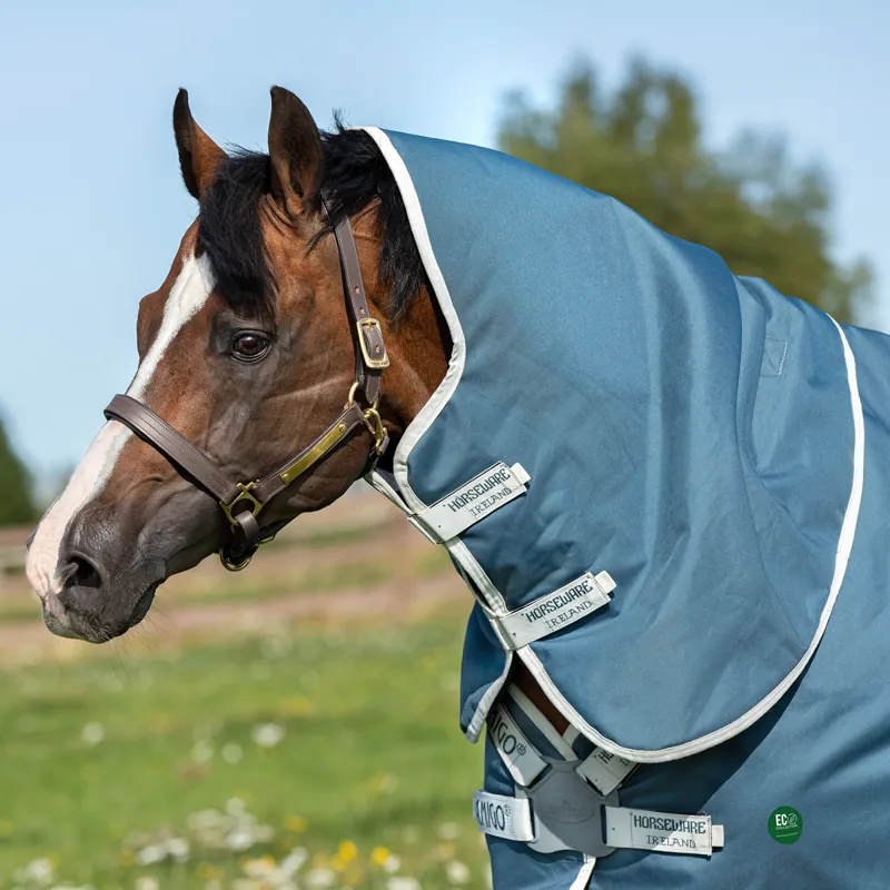Amigo AmECO 1200D Plus 0g Turnout Rug - Teal/Grey-1