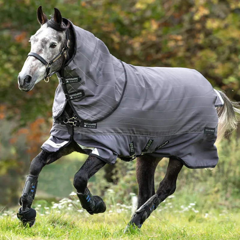 Amigo Bravo 12 Reflectech Plus 100g Turnout Rug - Grey/Reflective