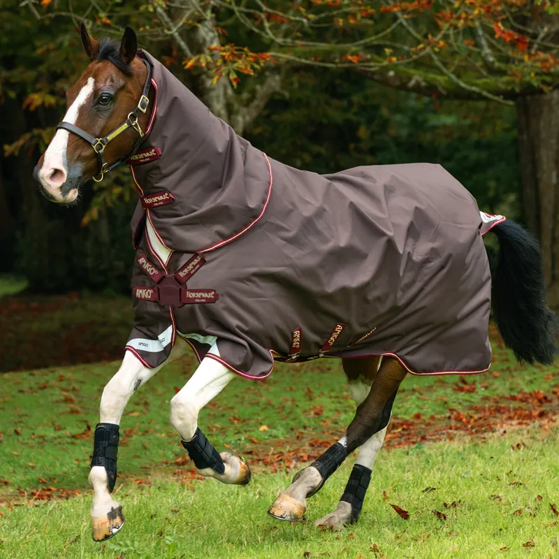 Amigo Bravo 12 Plus 100g Disc Front Turnout Rug - Brown/Red/Gold