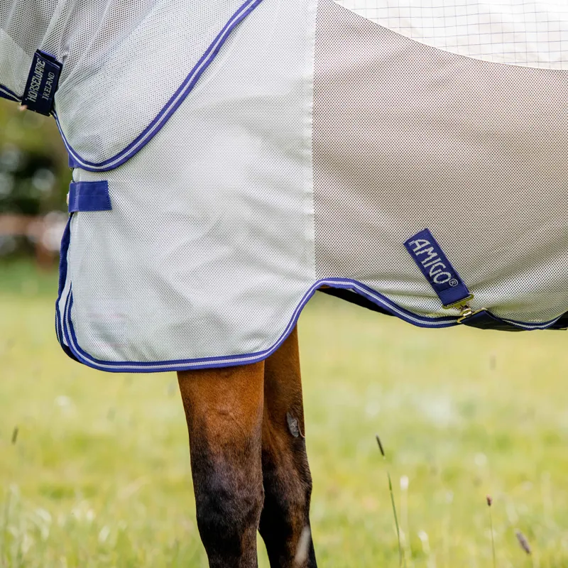 Amigo Airflow Fly Rug - Navy Check/Atlantic Blue-1