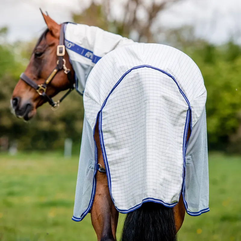 Amigo Airflow Fly Rug - Navy Check/Atlantic Blue-4