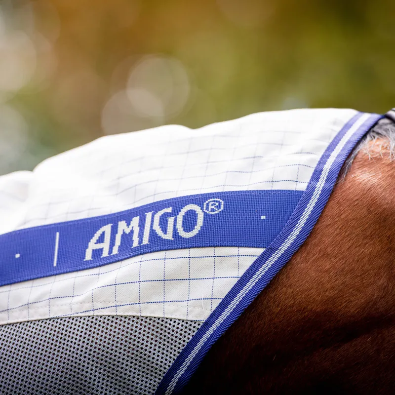 Amigo Airflow Fly Rug - Navy Check/Atlantic Blue-6