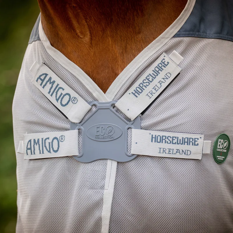 Amigo AmECO Combi Detach A Neck Waterproof Fly Rug - Teal/Grey-5