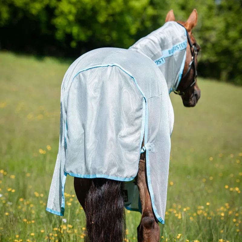 Amigo AmECO Bug Buster Fly Rug - Silver/Sky Blue-2