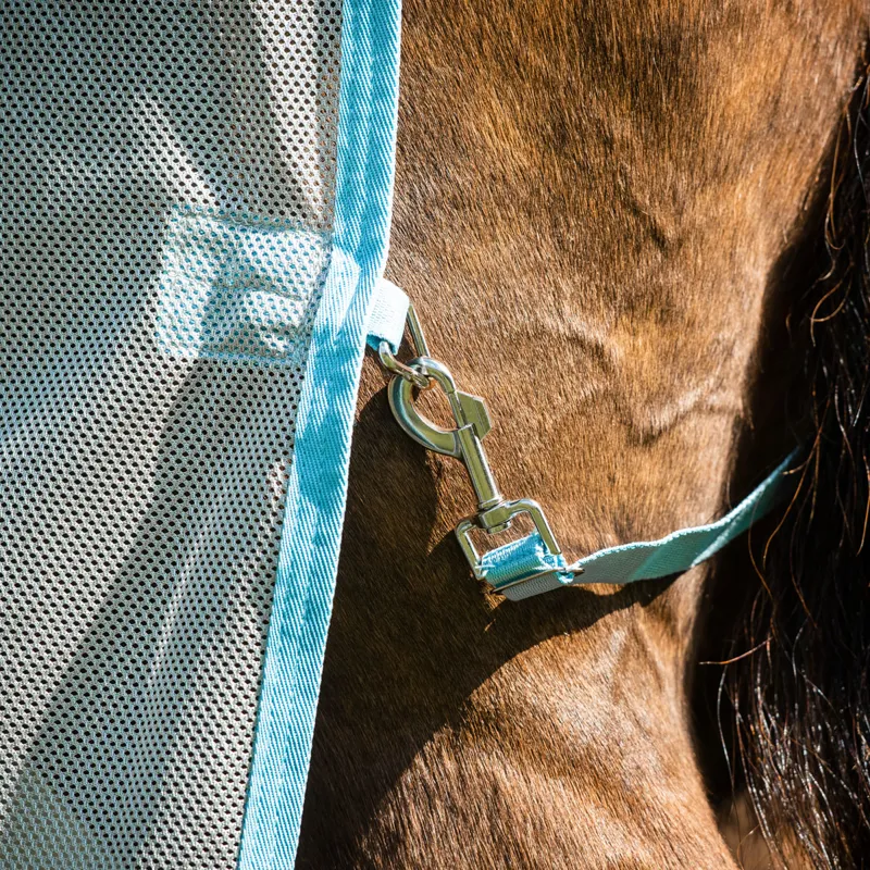 Amigo AmECO Bug Buster Fly Rug - Silver/Sky Blue-3