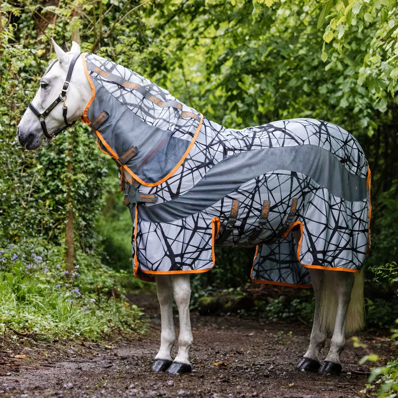 Amigo Camofly Detach-A-Neck Fly Rug - Grey/Orange