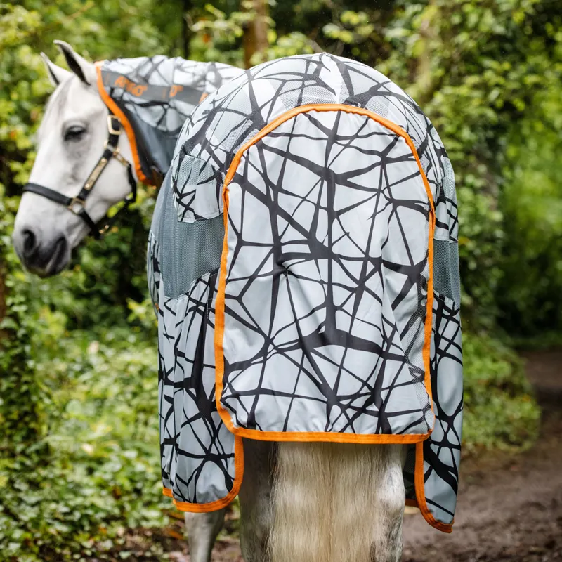 Amigo Camofly Detach-A-Neck Fly Rug - Grey/Orange-2