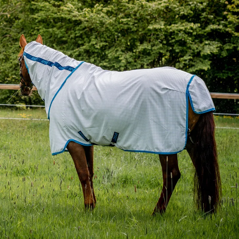 Amigo Aussie Allrounder Disc Closure Summer Turnout - Navy Check-1