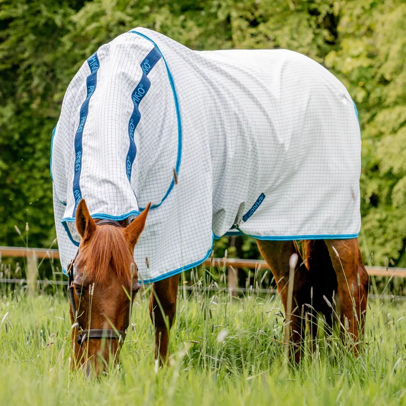 Amigo Aussie Allrounder Disc Closure Summer Turnout - Navy Check-2