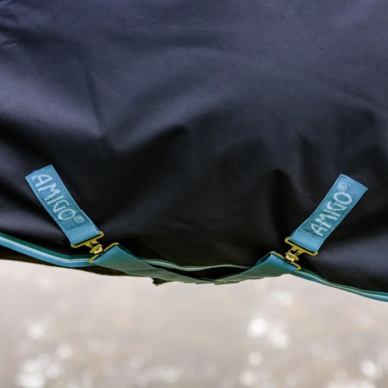 Amigo Bravo 12 Original 50g Turnout Rug - Navy/Turquoise/Aqua-1