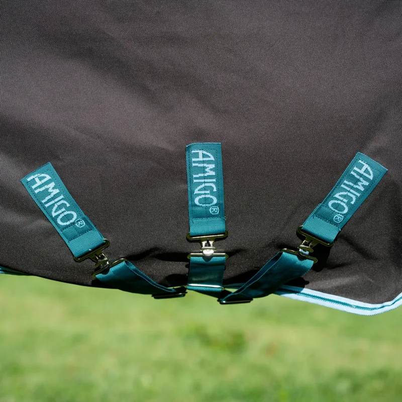 Amigo Bravo 12 Plus 0g Lite Disc Front Turnout Rug - Excalibur/Aqua-2