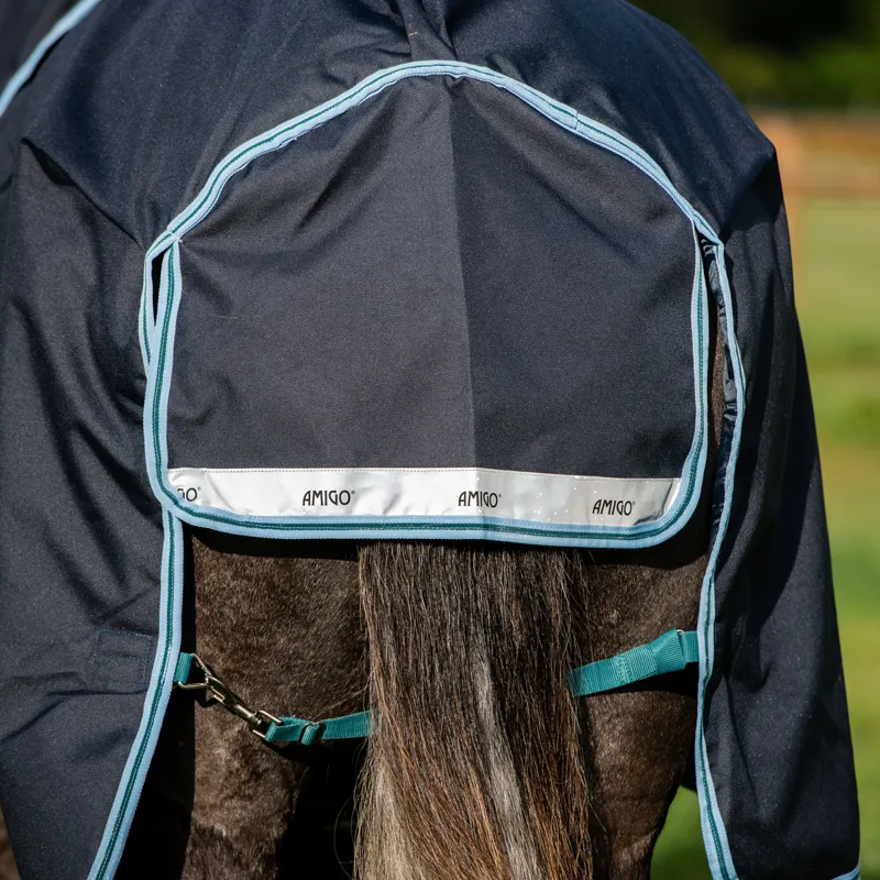 Amigo Bravo 12 Plus 250g V-Front Turnout Rug - Navy/Aqua-5
