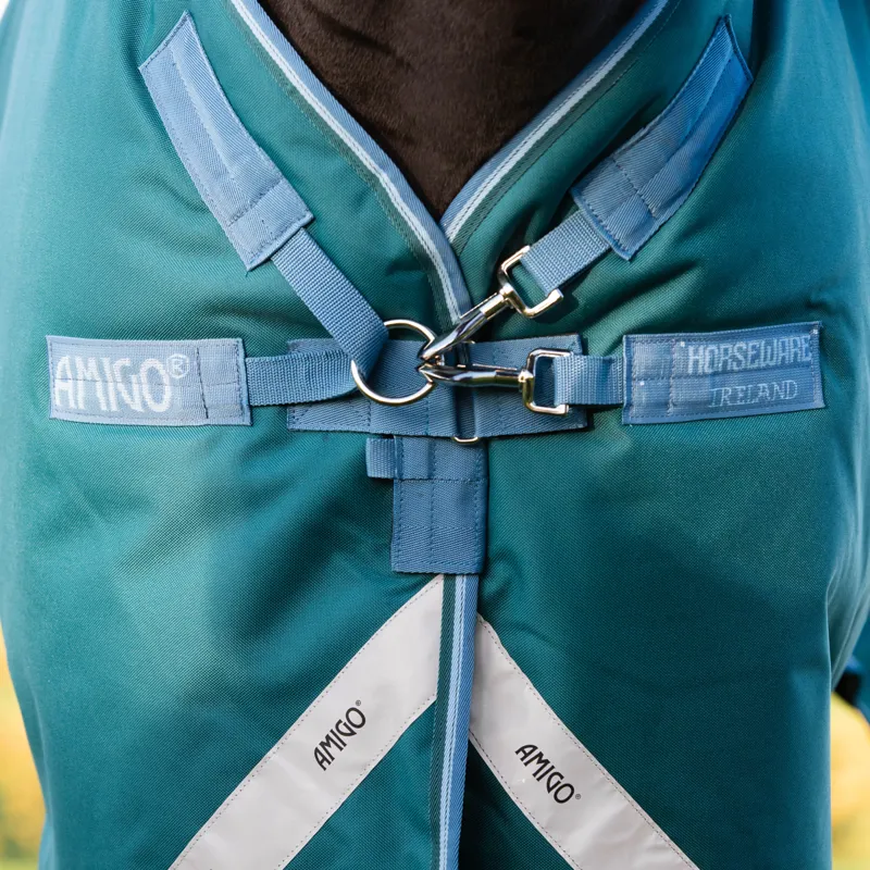 Amigo Bravo 12 Plus 400g Turnout Rug - Storm Green/Turquoise-1
