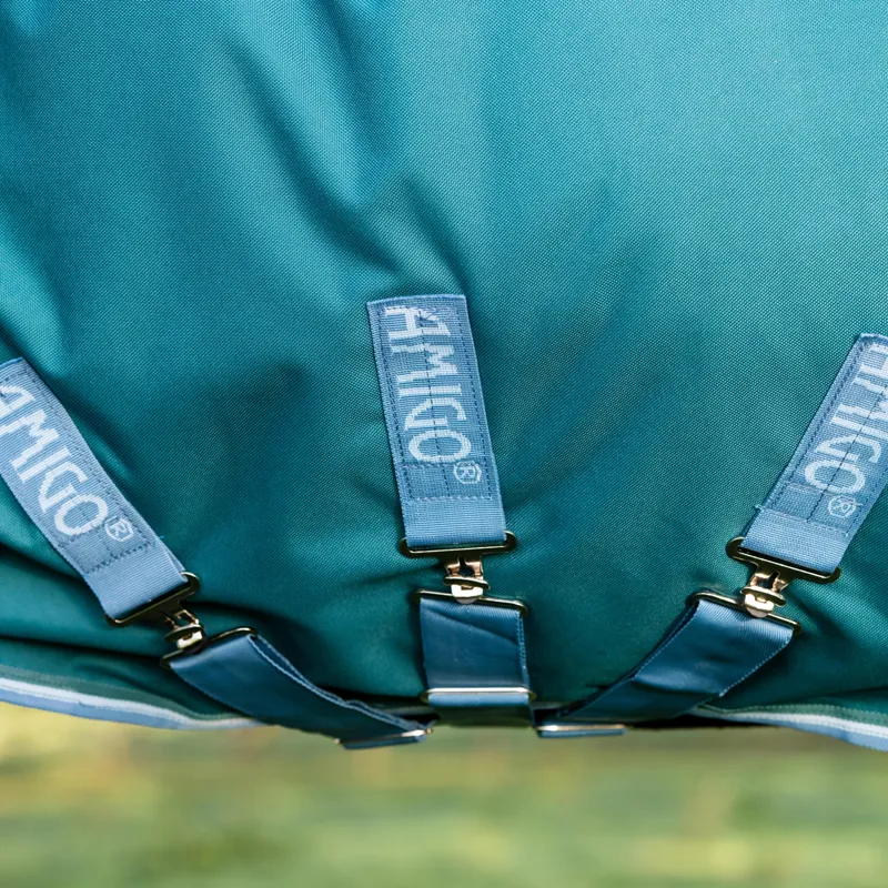 Amigo Bravo 12 Plus 400g Turnout Rug - Storm Green/Turquoise-2