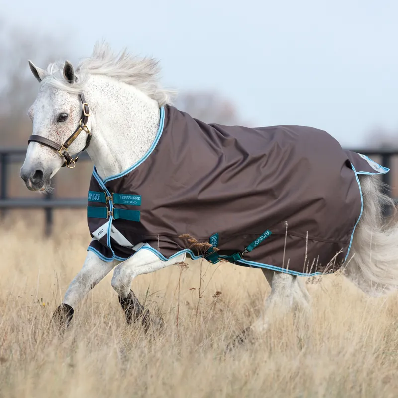 Amigo Pony Bravo 12 Plus 0g Lite Turnout Rug - Excalibur/Aqua-1