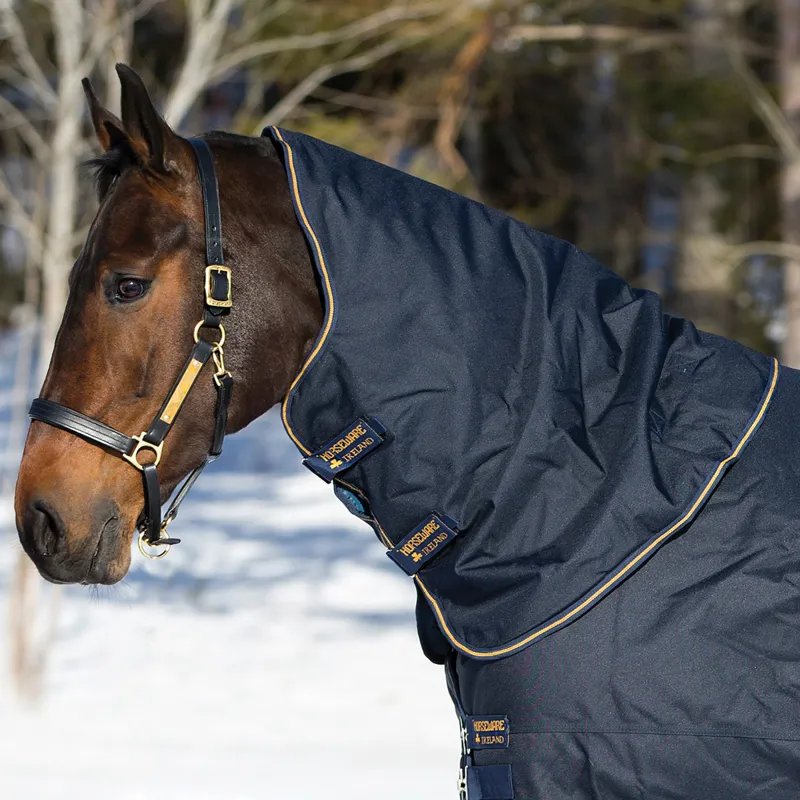 Amigo Bravo 12 XL 150g Turnout Hood - Navy/Navy/Gold