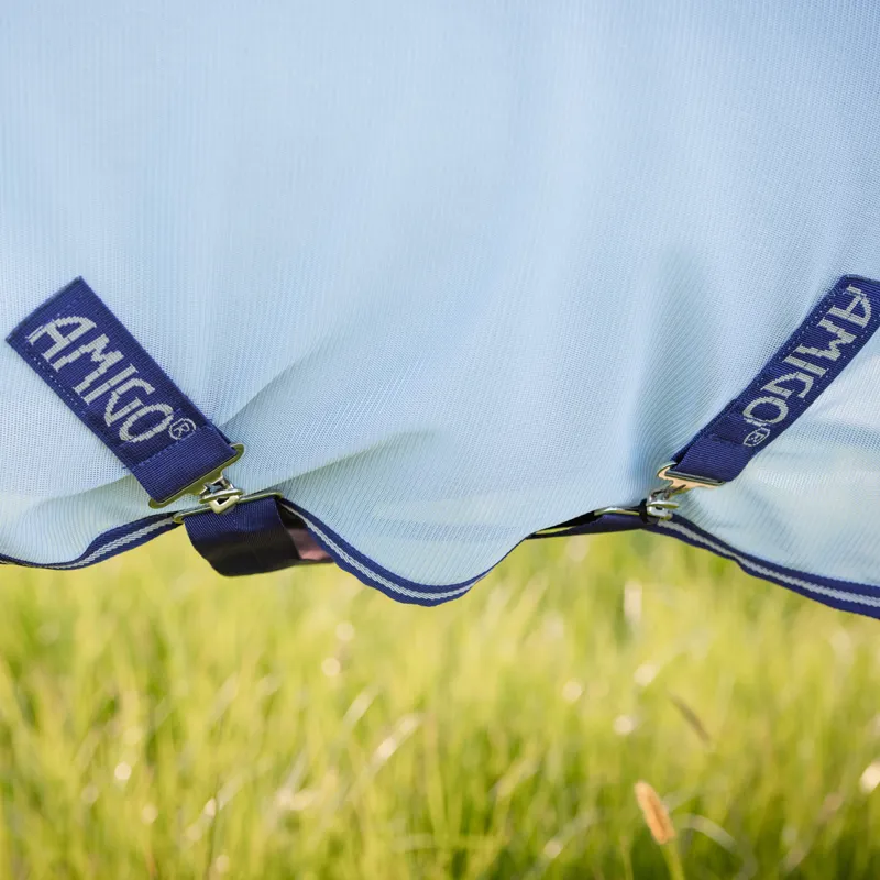 Amigo XL Bug Rug Disc Closure Fly Rug - Azure Blue/Atlantic Blue-2