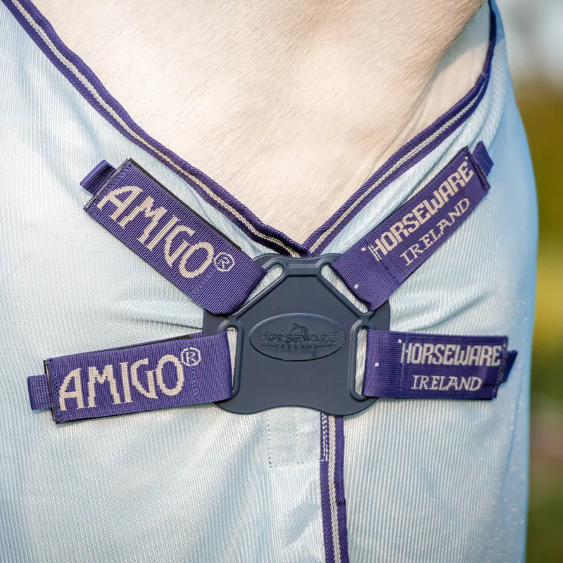 Amigo XL Bug Rug Disc Closure Fly Rug - Azure Blue/Atlantic Blue-3