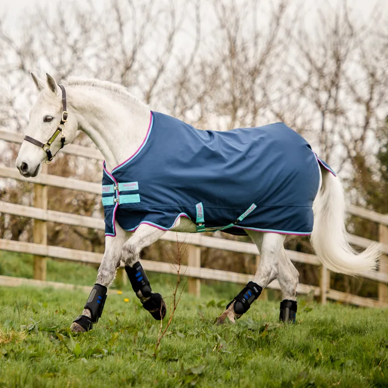 Amigo Pony Hero 900D 0g Turnout Rug - Dark Blue/Capri/Raspberry