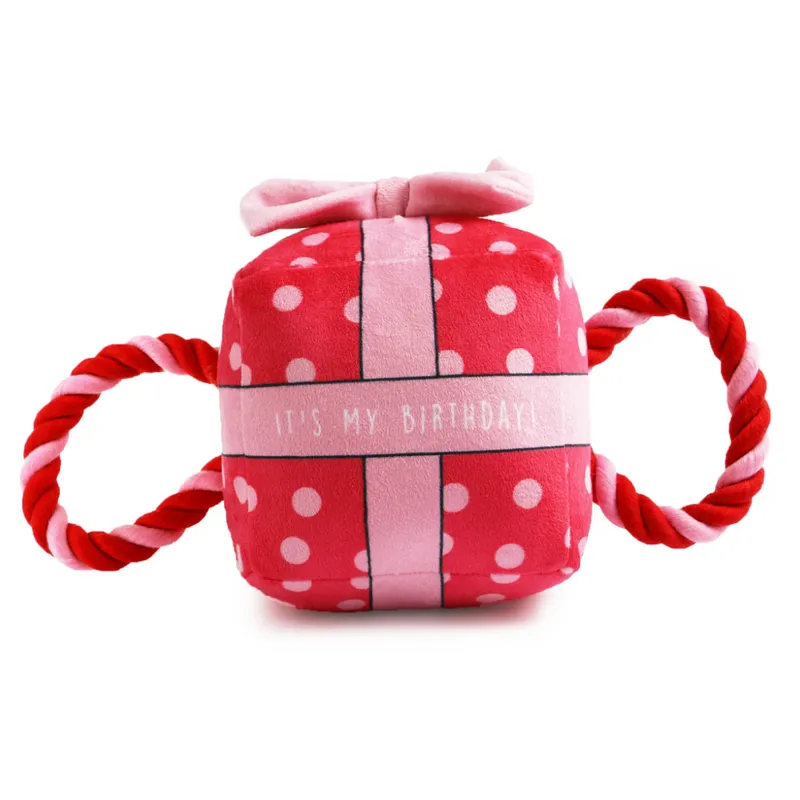 Ancol Pawty Time Birthday Present Dog Toy - Pink
