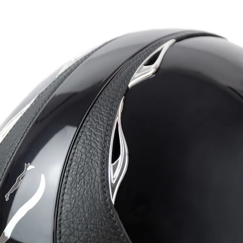 Antares Premium Glossy Riding Hat - Black/Black-1