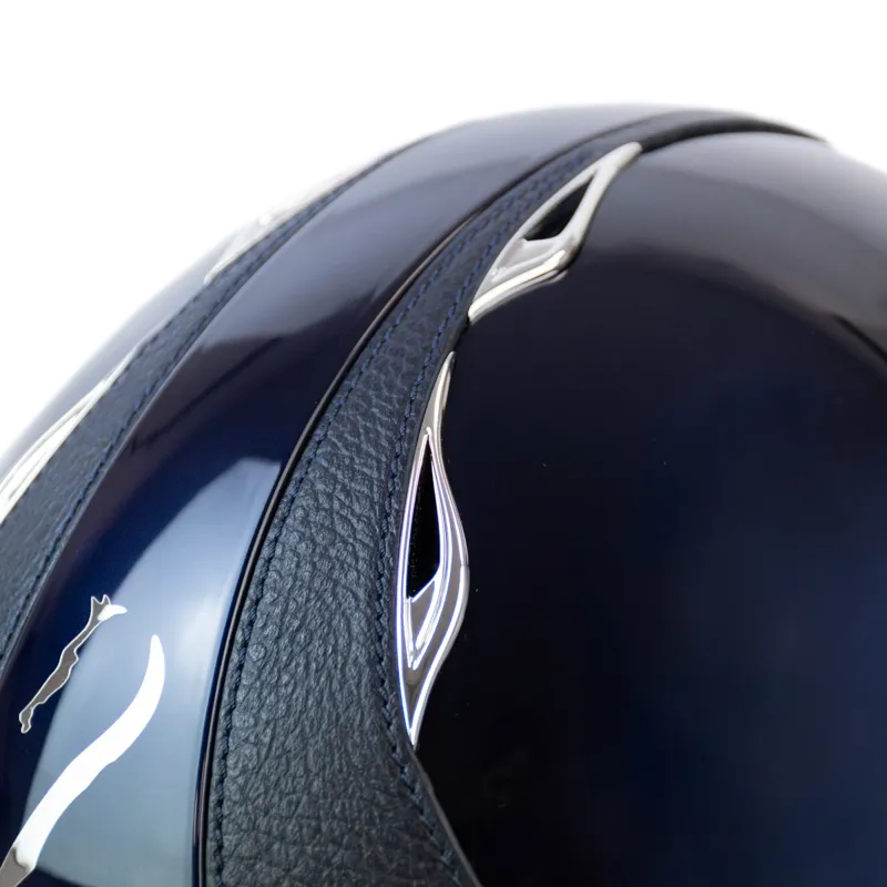 Antares Premium Glossy Riding Hat - Blue/Blue-1