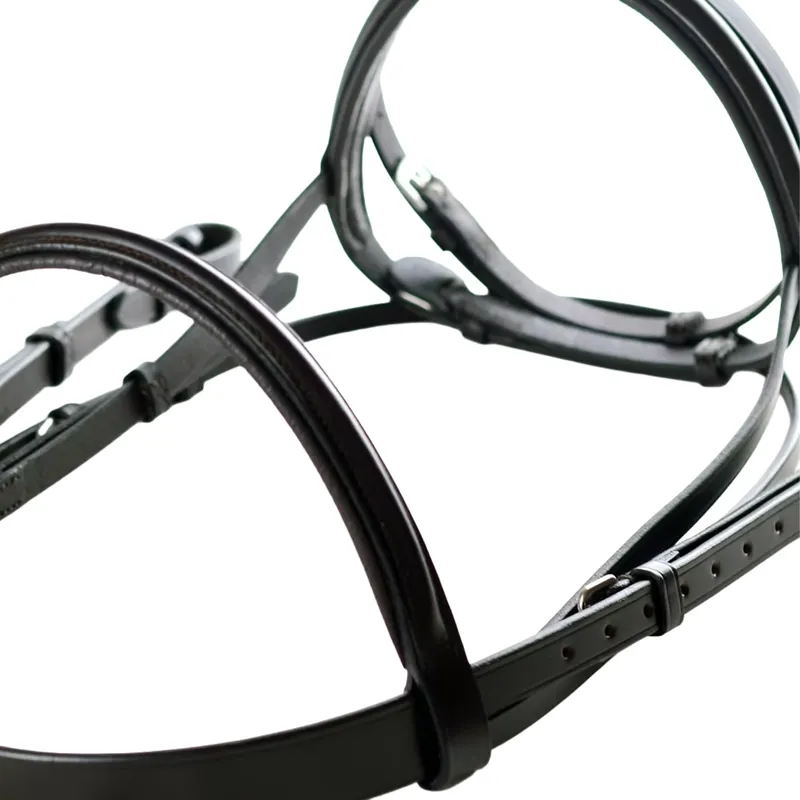 Dever Ascot Padded Flash Bridle - Black-4