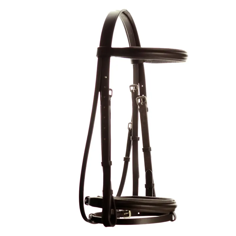 Dever Ascot Padded Flash Bridle - Brown-1