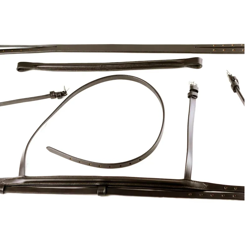 Dever Ascot Padded Flash Bridle - Brown-3