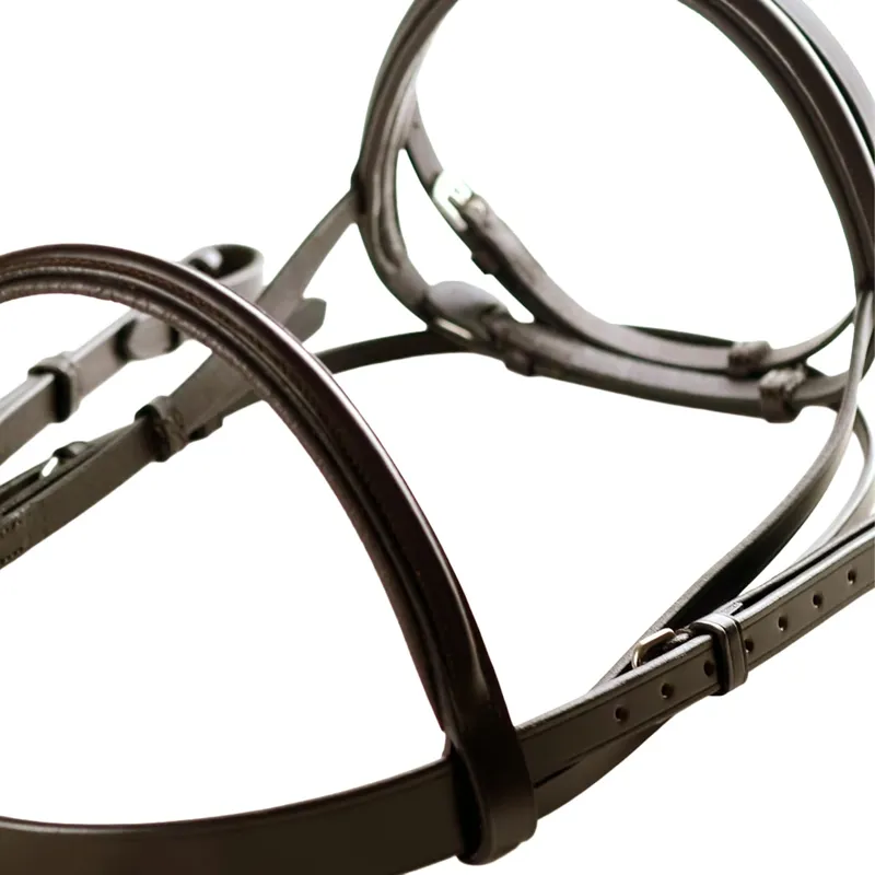Dever Ascot Padded Flash Bridle - Brown-4