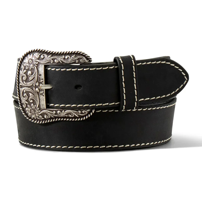 Ariat Accent Stitch Womens Leather Belt - Black