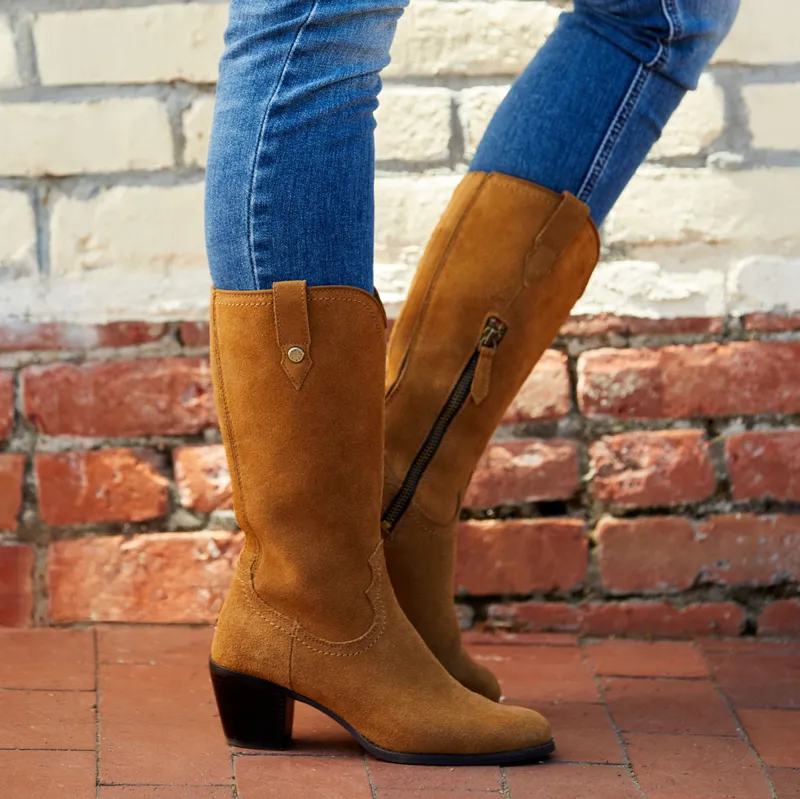 Ariat Womens Addison Western Boots - Carmel Suede-1