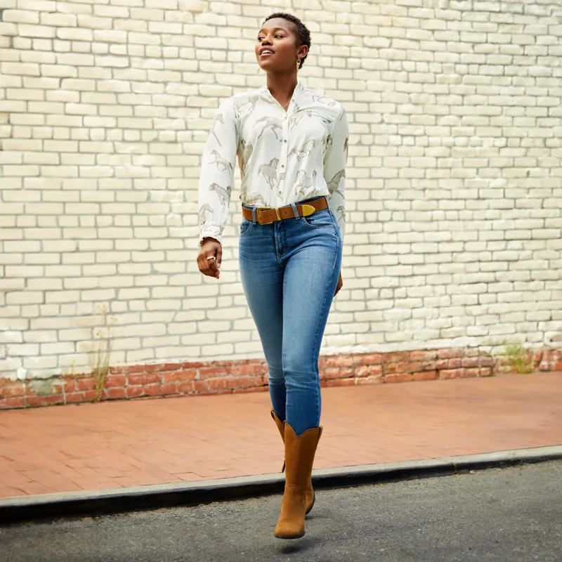 Ariat Womens Addison Western Boots - Carmel Suede-6