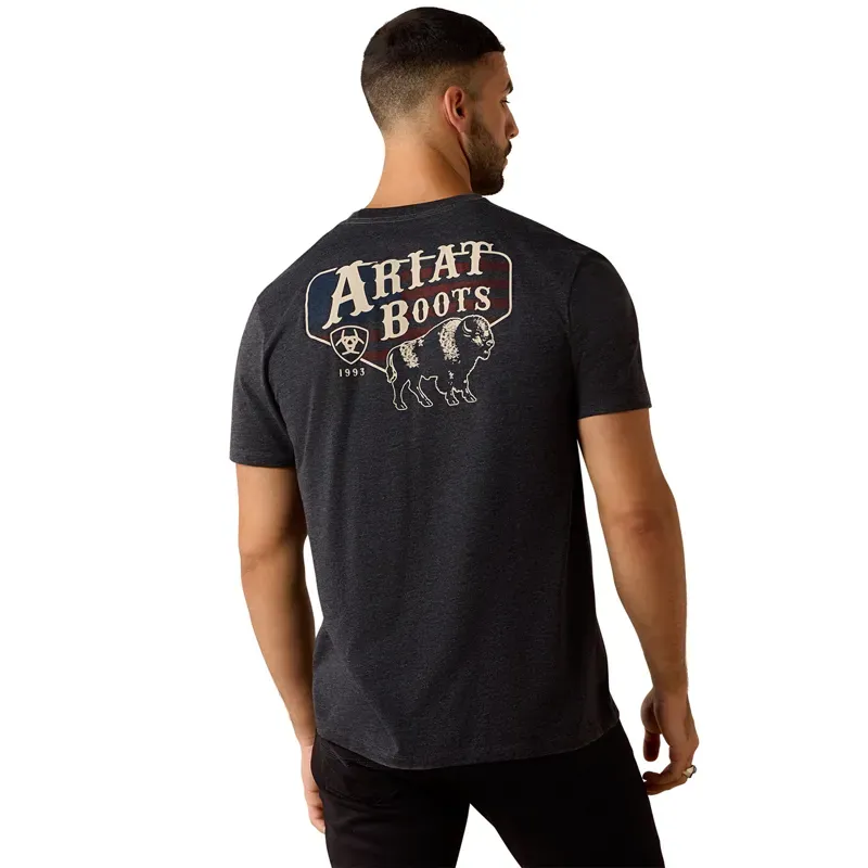 Ariat American Bison Classic Mens T-Shirt - Charcoal Heather