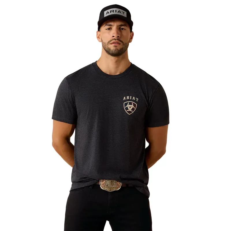 Ariat American Bison Classic Mens T-Shirt - Charcoal Heather-1