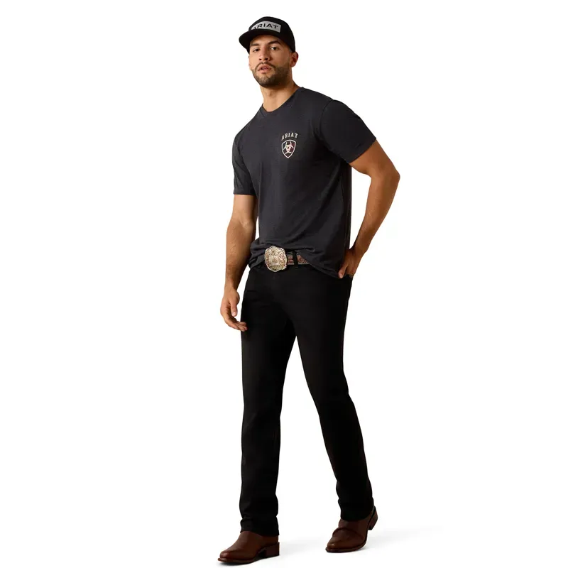 Ariat American Bison Classic Mens T-Shirt - Charcoal Heather-2