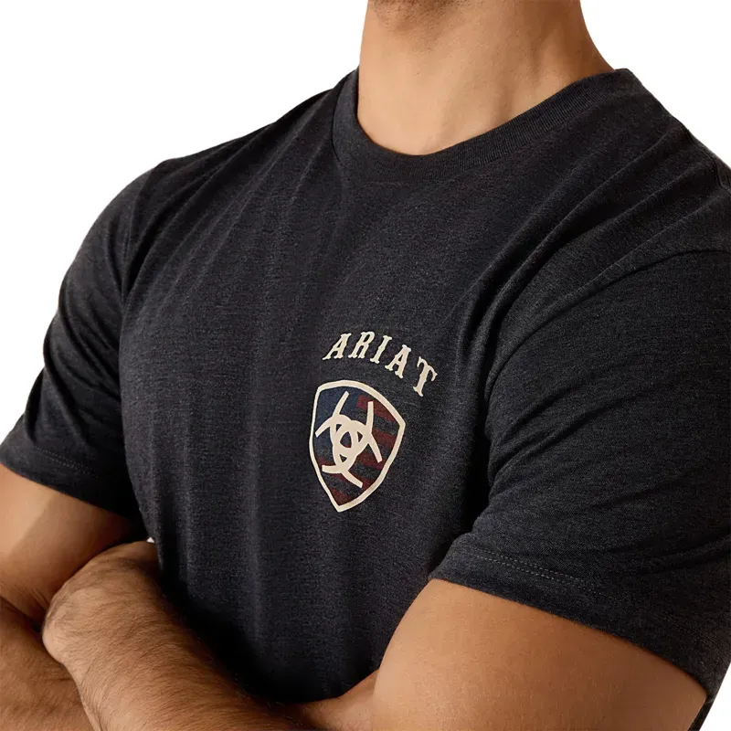 Ariat American Bison Classic Mens T-Shirt - Charcoal Heather-3