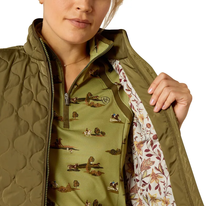 Ariat Ashley 2.0 Ladies Quilted Gilet - Winter Moss-1