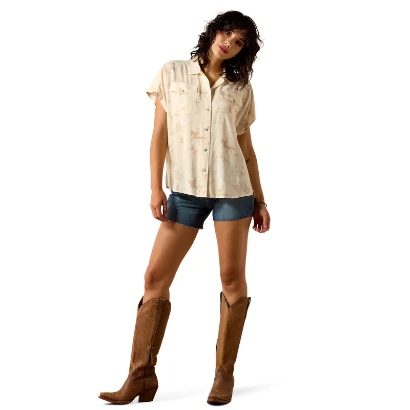 Ariat Badlands Womens Short Sleeve Shirt - Turtle Ranchscape-3