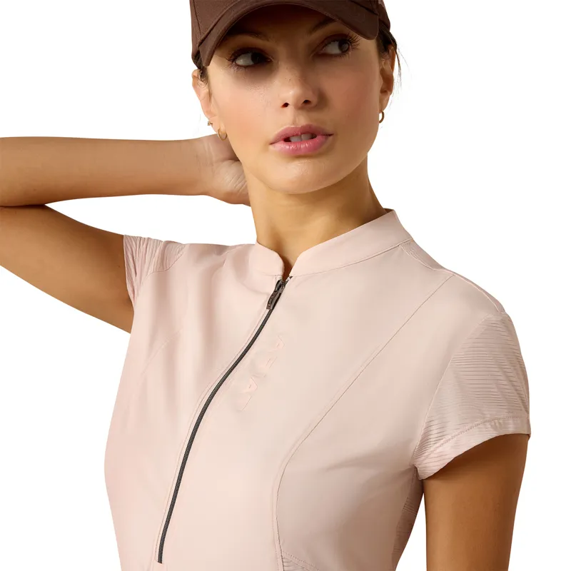 Ariat Breathe 1/2 Zip Womens Short Sleeve Base Layer - Sepia Rose-2