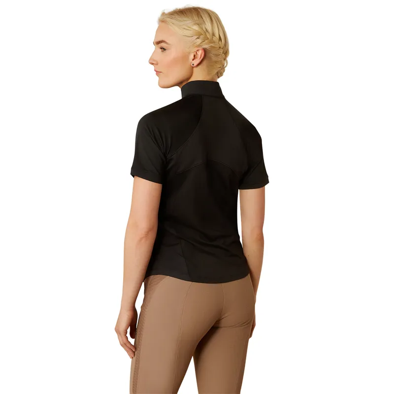 Ariat Soquel Womens Short Sleeve 1/4 Zip Baselayer - Black-1