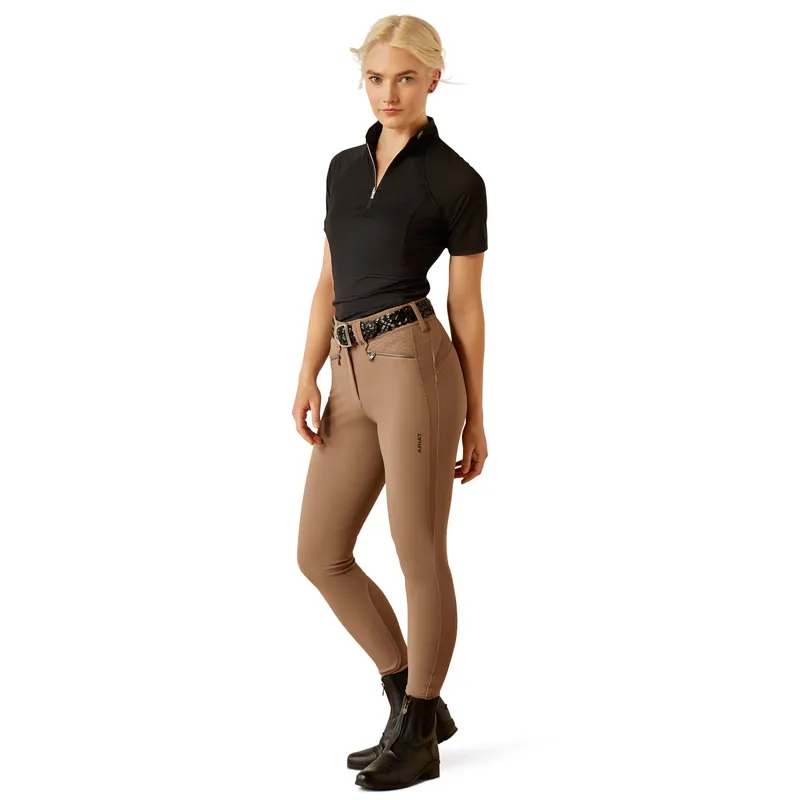 Ariat Soquel Womens Short Sleeve 1/4 Zip Baselayer - Black-3