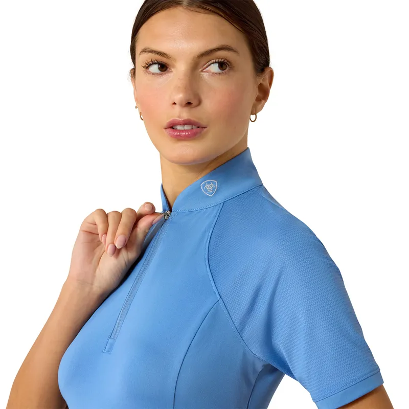 Ariat Soquel Womens Short Sleeve 1/4 Zip Baselayer - Riviera-2